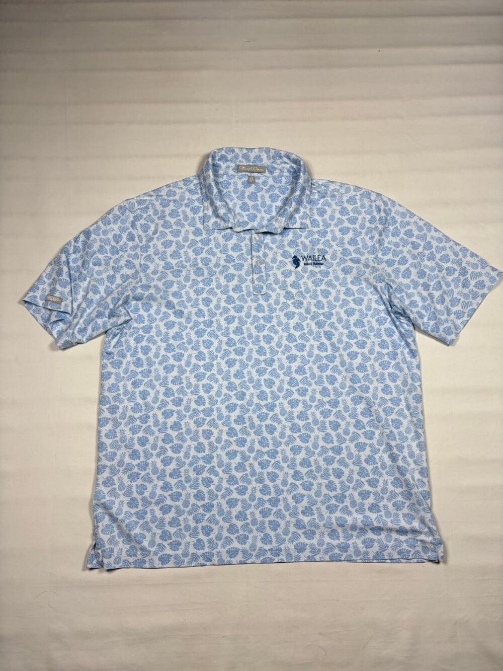 Wailea Maui Hawaii Golf Polo Shirt XL Straight Down Blue Pineapple Tropical XL